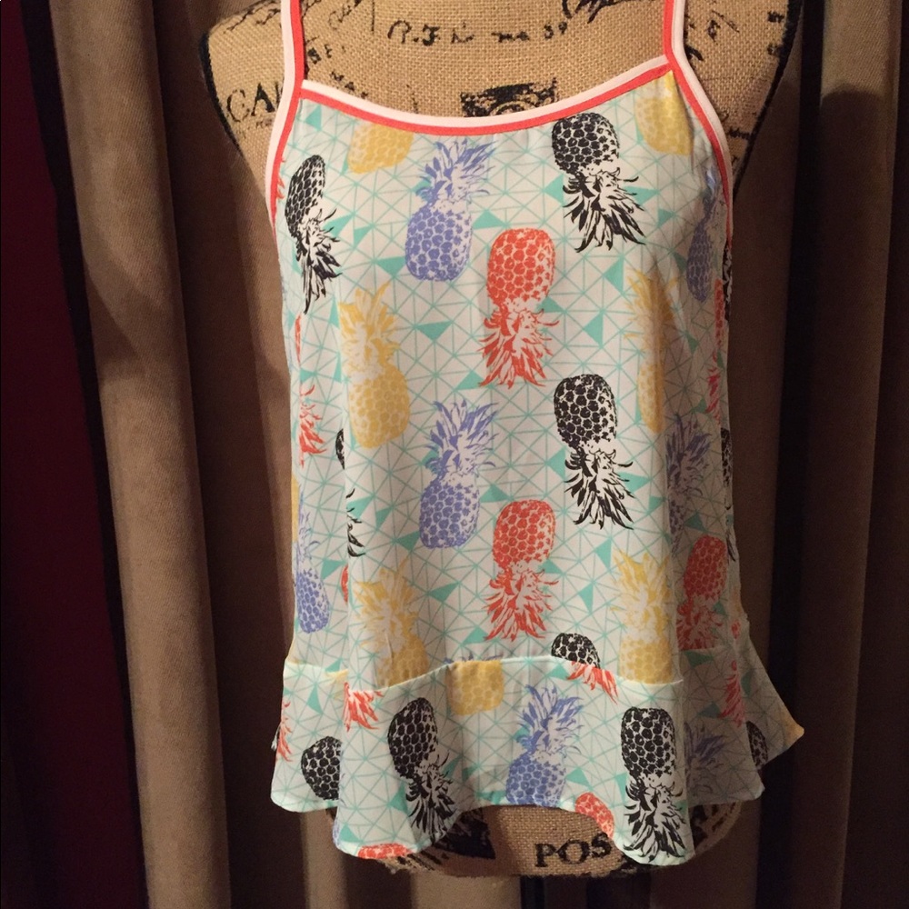 NWOT Red Camel Pineapple Camisole Top
